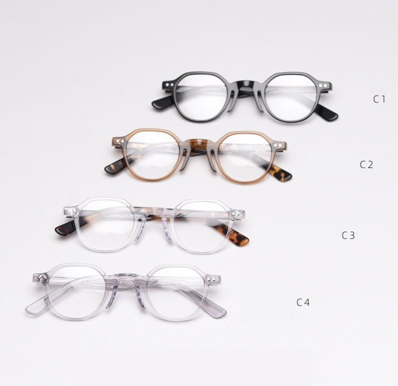 CCspace Unisex Full Rim Round Acetate Frame Eyeglasses 49806 Full Rim CCspace