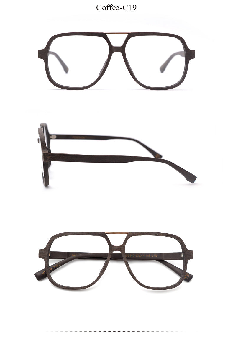 Hdcrafter Unisex Full Rim Square Oversized Wood Eyeglasses Ps8210 Full Rim Hdcrafter Eyeglasses