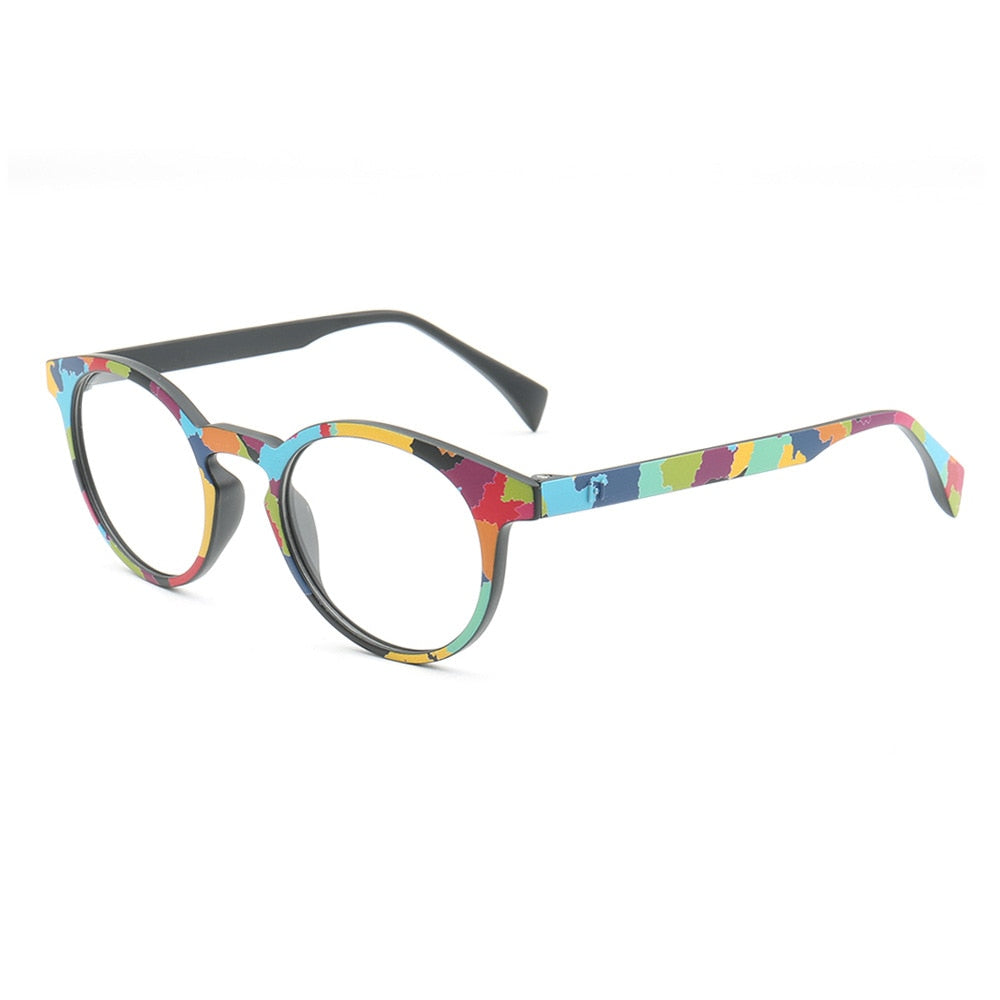 CCspace Unisex Full Rim Round Tr 90 Titanium Frame Eyeglasses 49983 Full Rim CCspace C9