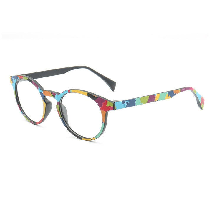 CCspace Unisex Full Rim Round Tr 90 Titanium Frame Eyeglasses 49983 Full Rim CCspace C9