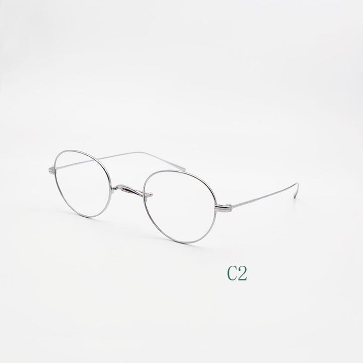 Yujo Unisex Full Rim Oval Round Titanium Eyeglasses Customized Lens Options Full Rim Yujo