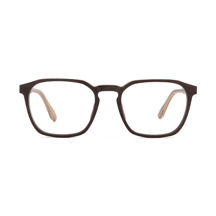 Hdcrafter Men's Full Rim Oversized Square Wood Frame Eyeglasses 1692 Full Rim Hdcrafter Eyeglasses