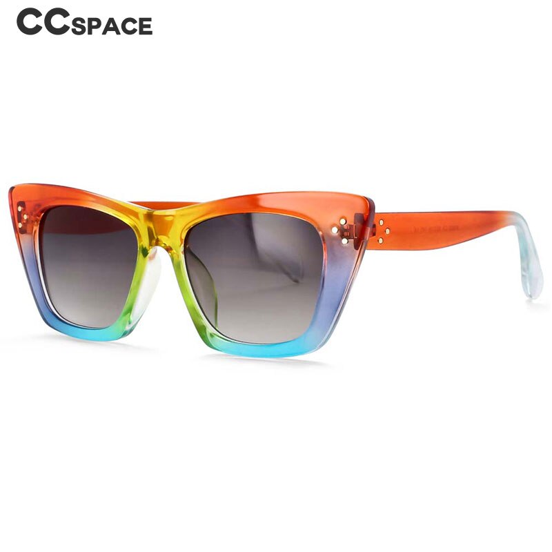 CCspace Women's Full Rim Cat Eye Rivet Acetate Frame Sunglasses 54001 Sunglasses CCspace Sunglasses