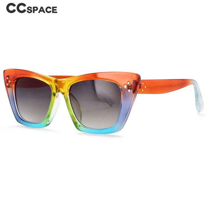 CCspace Women's Full Rim Cat Eye Rivet Acetate Frame Sunglasses 54001 Sunglasses CCspace Sunglasses