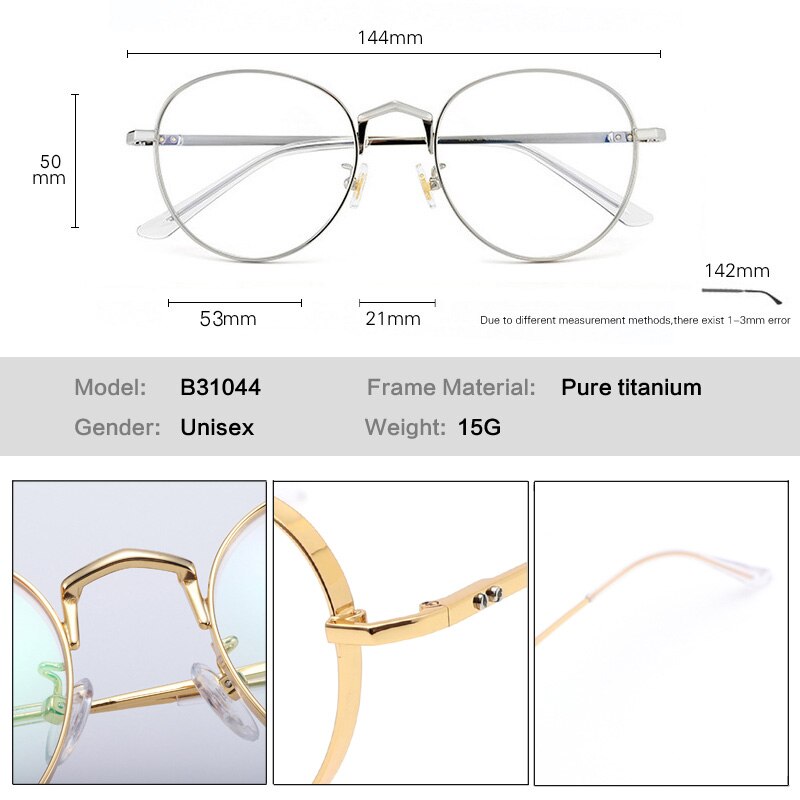 Muzz Unisex Full Rim Round Titanium Frame Eyeglasses 3388 Full Rim Muzz