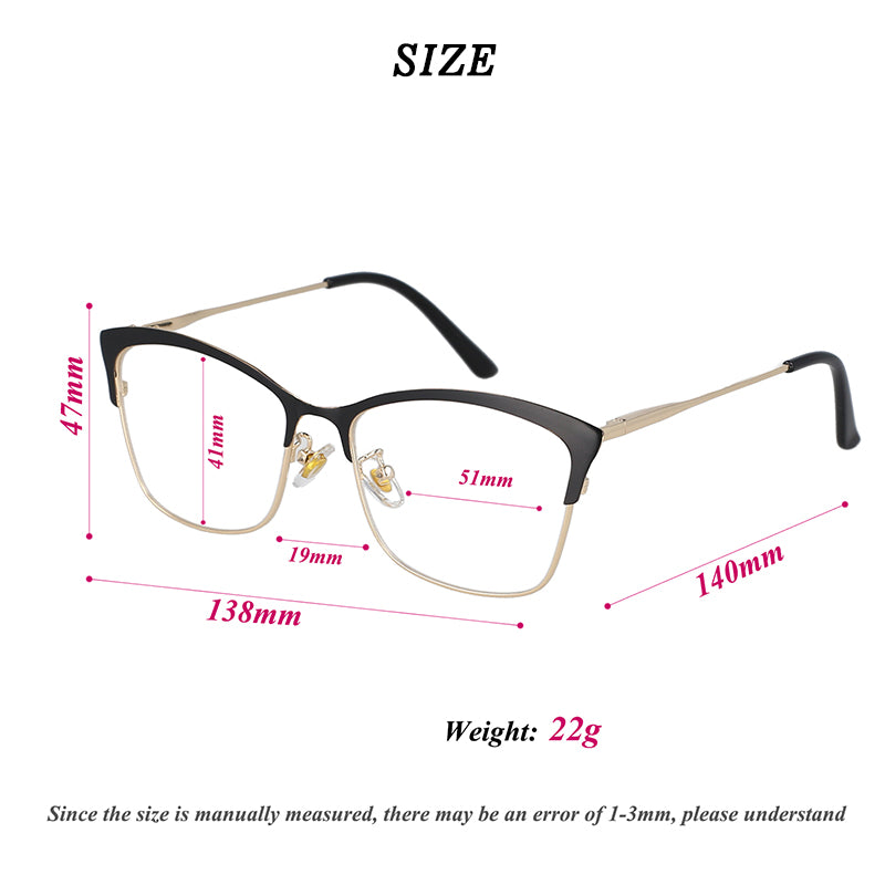 CCspace Women's Full Rim Square Cat Eye Tr 90 Alloy Frame Eyeglasses 51097 Full Rim CCspace