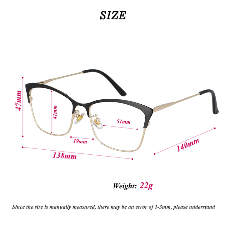 CCspace Women's Full Rim Square Cat Eye Tr 90 Alloy Frame Eyeglasses 51097 Full Rim CCspace