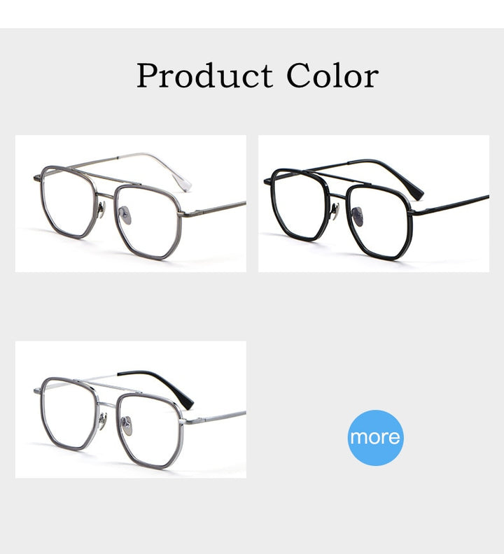 Yimaruili Unisex Full Rim Double Bridge β Titanium Frame Eyeglasses L1361 Full Rim Yimaruili Eyeglasses