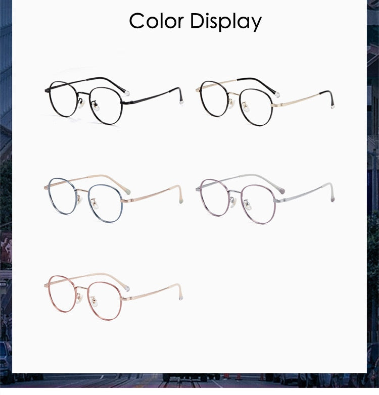Yimaruili Unisex Full Rim Round Titanium Frame Eyeglasses T8805 Full Rim Yimaruili Eyeglasses