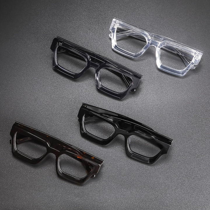 Gatenac Unisex Full Rim Square Acetate Frame Eyeglasses Gxyj724 Full Rim Gatenac