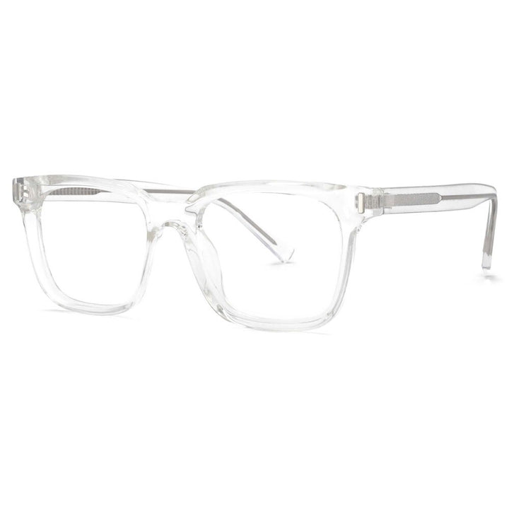CCspace Unisex Full Rim Square Tr 90 Titanium Frame Eyeglasses 53829 Full Rim CCspace Clear