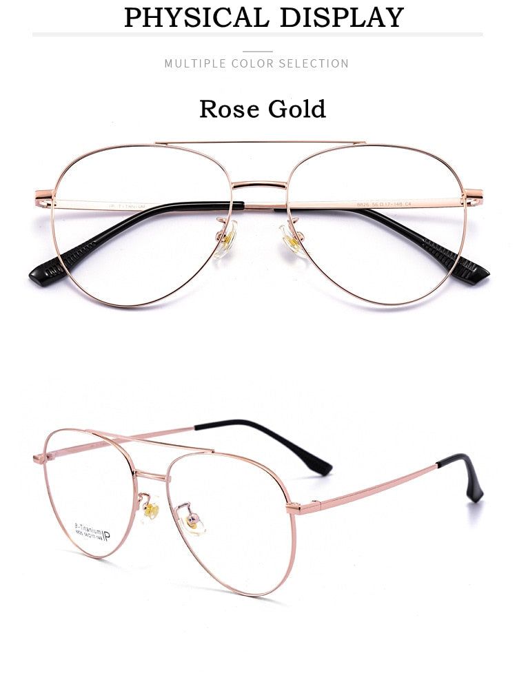 Yimaruili Unisex Full RIm Double Bridge β Titanium Frame Eyeglasses 8826 Full Rim Yimaruili Eyeglasses