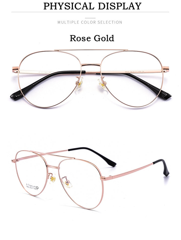 Yimaruili Unisex Full RIm Double Bridge β Titanium Frame Eyeglasses 8826 Full Rim Yimaruili Eyeglasses
