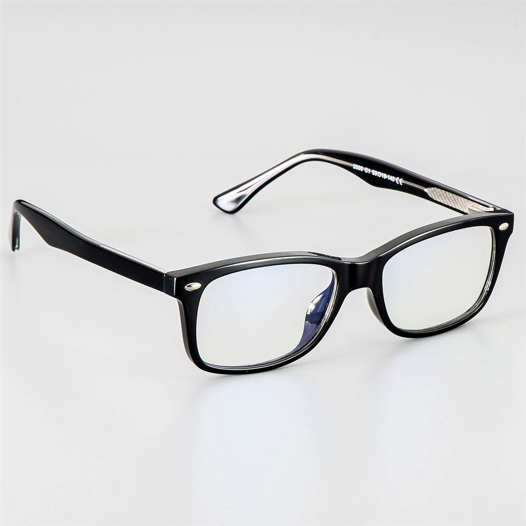 CCspace Unisex Full Rim Square Tr 90 Titanium Frame Eyeglasses 51018 Full Rim CCspace black