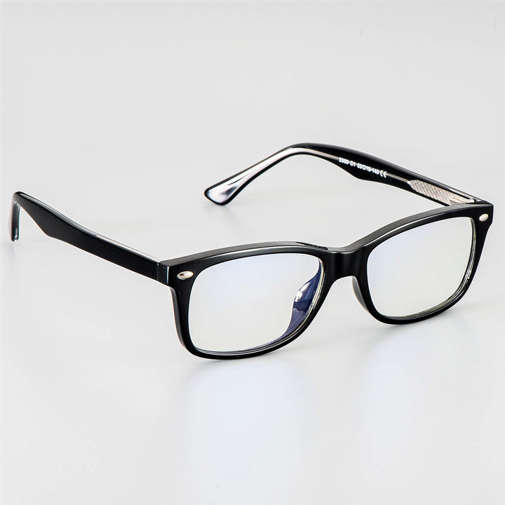 CCspace Unisex Full Rim Square Tr 90 Titanium Frame Eyeglasses 51018 Full Rim CCspace black