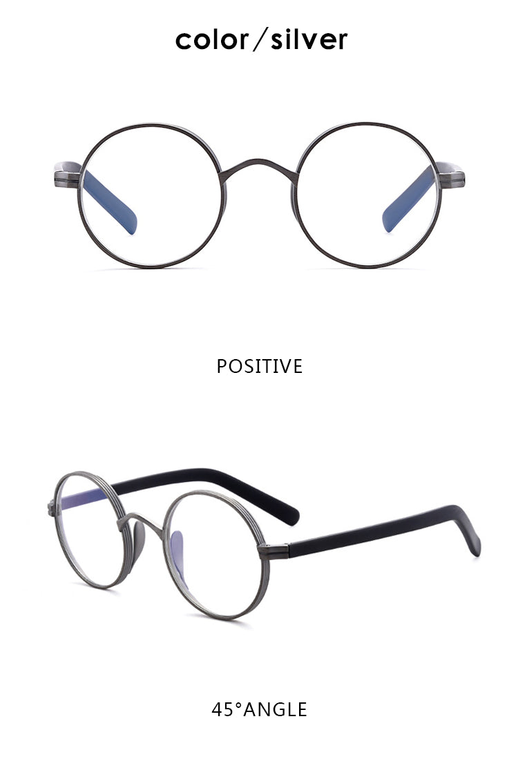 Gatenac Unisex Full Rim Round Titanium Acetate Frame Eyeglasses Gxyj47 Full Rim Gatenac