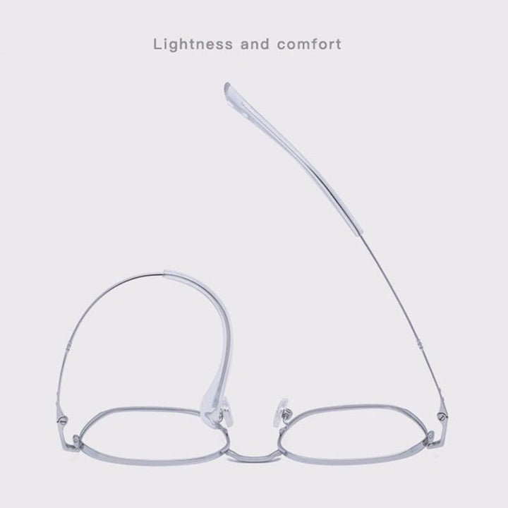 Hotony Unisex Full Rim Polygon Round Titanium Eyeglasses 8009 Full Rim Hotony