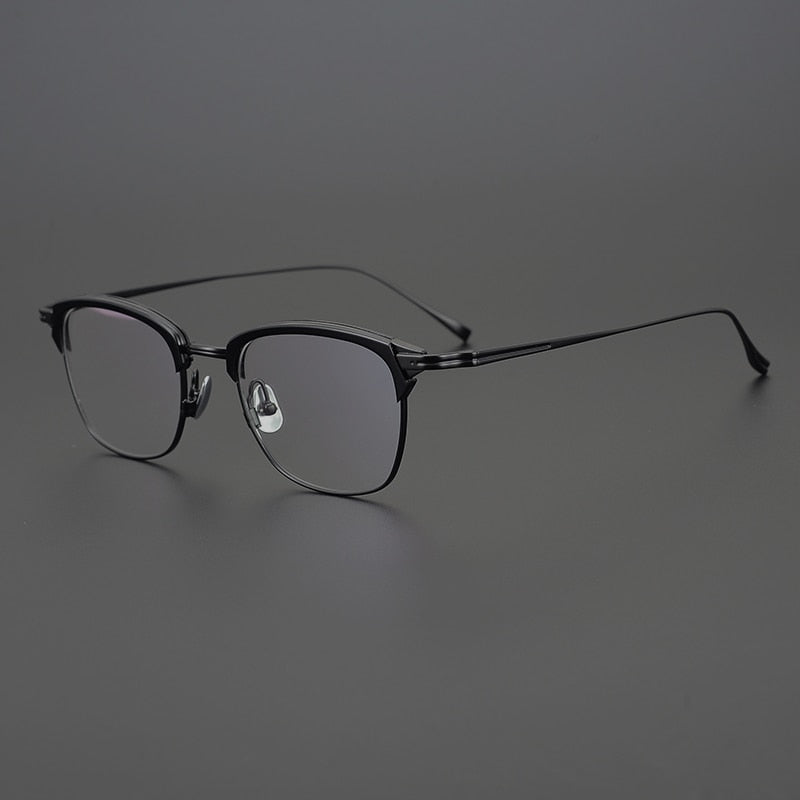 Gatenac Unisex Full Rim Square Titanium Acetate Frame Eyeglasses Gxyj688 Full Rim Gatenac