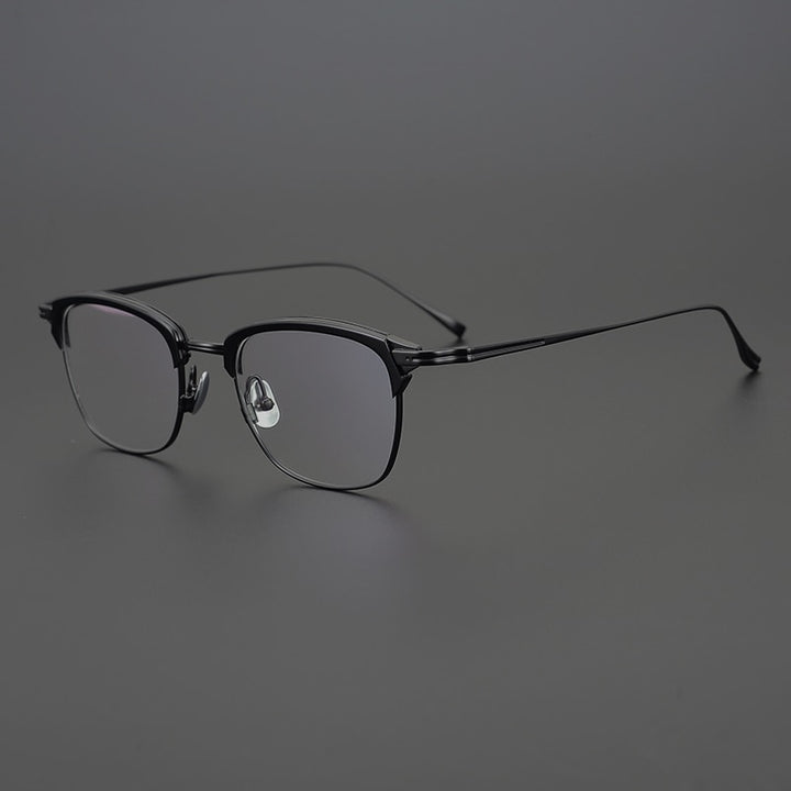 Gatenac Unisex Full Rim Square Titanium Acetate Frame Eyeglasses Gxyj688 Full Rim Gatenac