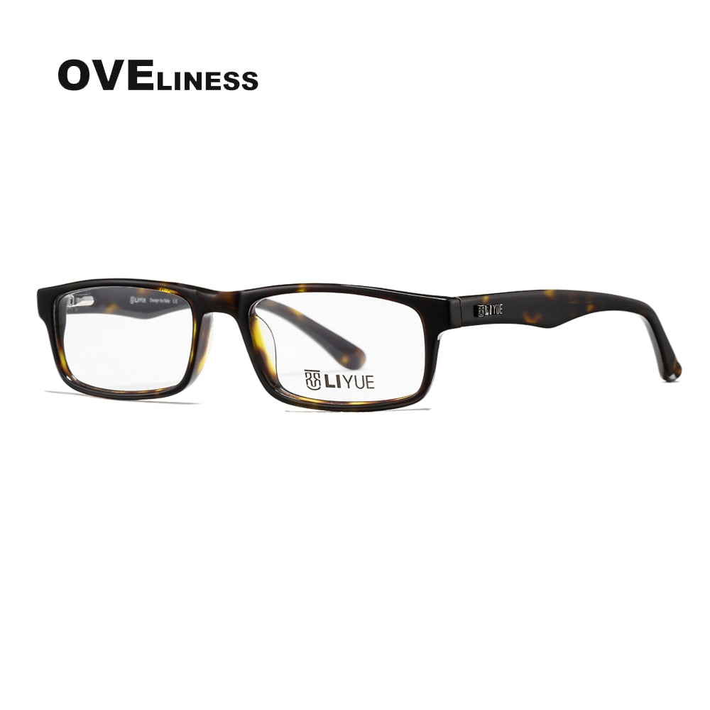 Oveliness Unisex Full Rim Square Acetate Eyeglasses Lg001 Full Rim Oveliness tortoise