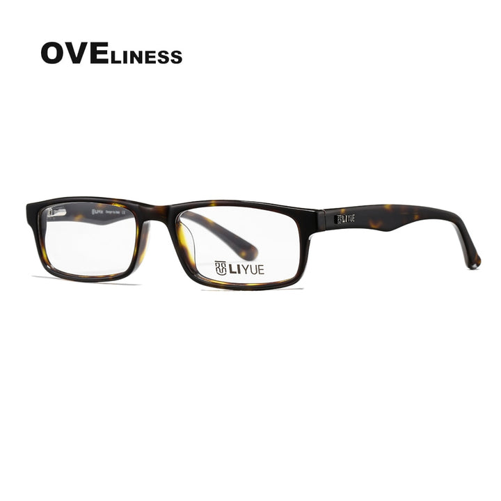 Oveliness Unisex Full Rim Square Acetate Eyeglasses Lg001 Full Rim Oveliness tortoise