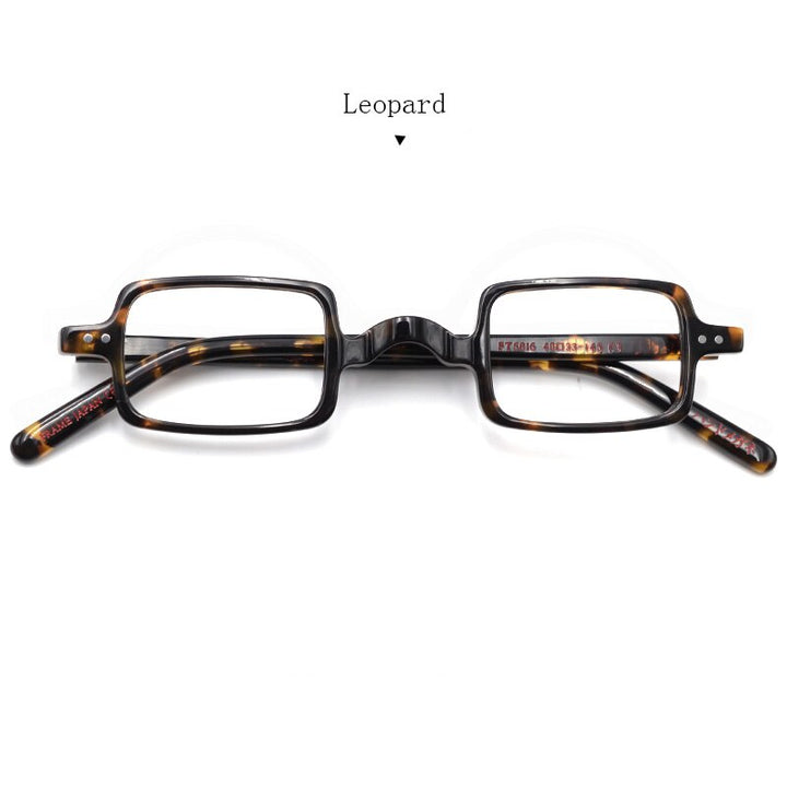 Hdcrafter Unisex Full Rim Square Acetate Wood Frame Eyeglasses Ft6016 Full Rim Hdcrafter Eyeglasses Leopard