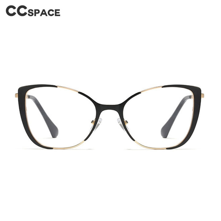 CCspace Unisex Semi Rim Cat Eye Alloy Frame Eyeglasses 45955 Semi Rim CCspace
