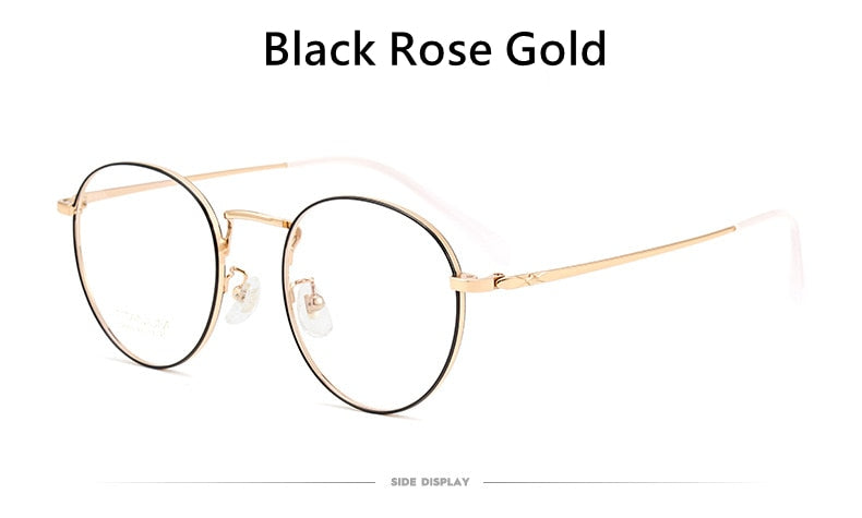 Yimaruili Unisex Full Rim Round Titanium Frame Eyeglasses CK803 Full Rim Yimaruili Eyeglasses