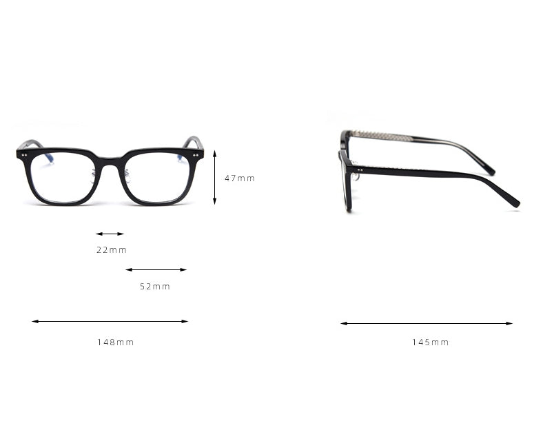 CCspace Unisex Full Rim Square Tr 90 Titanium Frame Eyeglasses 47398 Full Rim CCspace