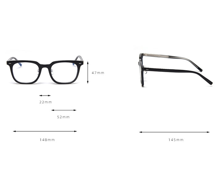 CCspace Unisex Full Rim Square Tr 90 Titanium Frame Eyeglasses 47398 Full Rim CCspace