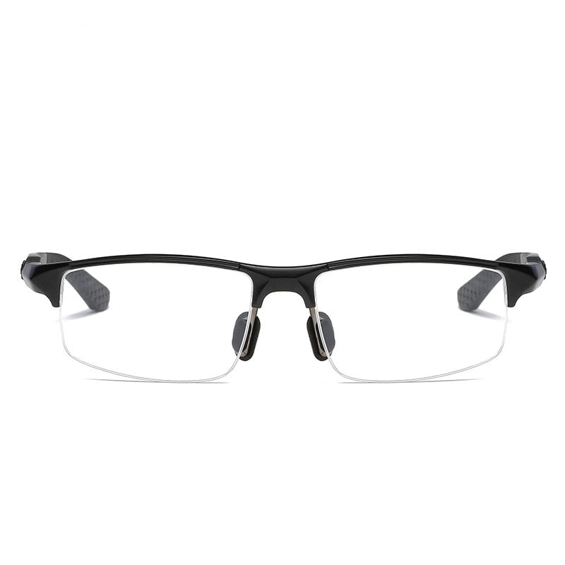 Yimaruili Men's Semi Rim Aluminum Magnesium Rectangular Frame Eyeglasses Y3121 Semi Rim Yimaruili Eyeglasses