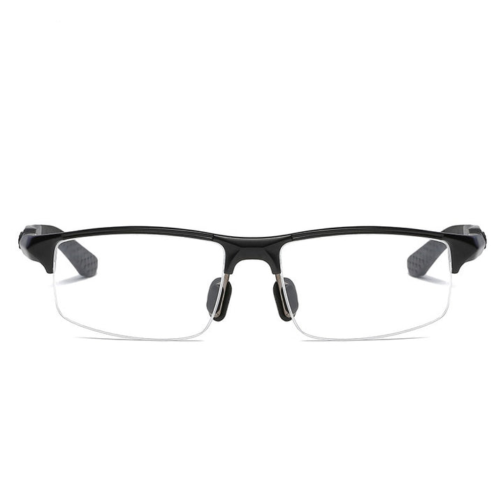 Yimaruili Men's Semi Rim Aluminum Magnesium Rectangular Frame Eyeglasses Y3121 Semi Rim Yimaruili Eyeglasses