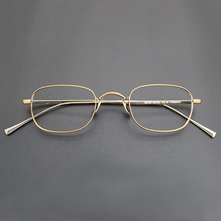 Gatenac Unisex Full Rim Square Titanium Frame Eyeglasses Gxyj708 Full Rim Gatenac Bronze