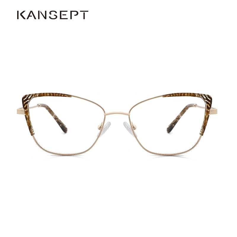 Kansept Women's Full Rim Cat Eye Stainless Steel Frame Eyeglasses Ms8124 Full Rim Kansept