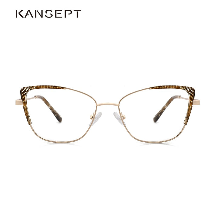 Kansept Women's Full Rim Cat Eye Stainless Steel Frame Eyeglasses Ms8124 Full Rim Kansept