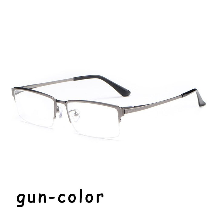 Hotochki Men's Semi Rim Square Alloy Frame Eyeglasses 119 Semi Rim Hotochki gray