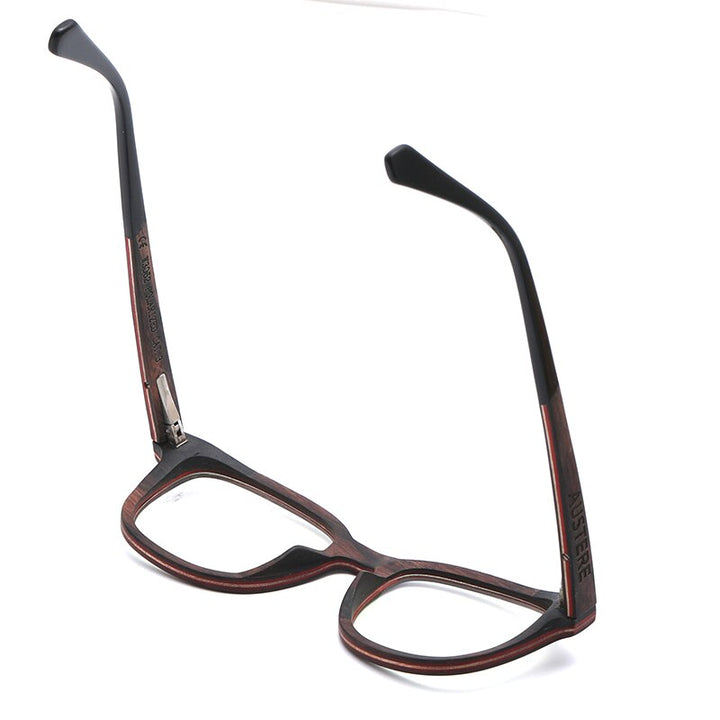 Hdcrafter Unisex Full Rim Square Wood Eyeglasses 56367 Full Rim Hdcrafter Eyeglasses