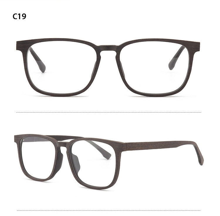 Hdcrafter Men's Full Rim Square Metal Wood Frame Eyeglasses P1688 Full Rim Hdcrafter Eyeglasses   