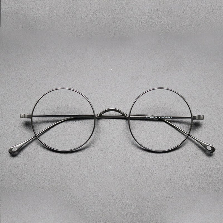 Gatenac Unisex Full Rim Round Titanium Frame Eyeglasses Gxyj573 Full Rim Gatenac Gun