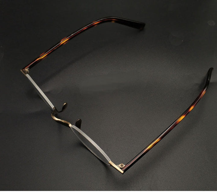 Yujo Unisex Semi Rim Square Titanium Eyeglasses Y024 Semi Rim Yujo