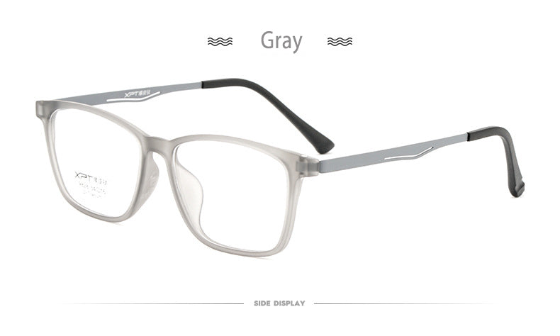 Hotony Unisex Full Rim Square TR 90 Resin B Titanium Frame Eyeglasses 9828 Full Rim Hotony
