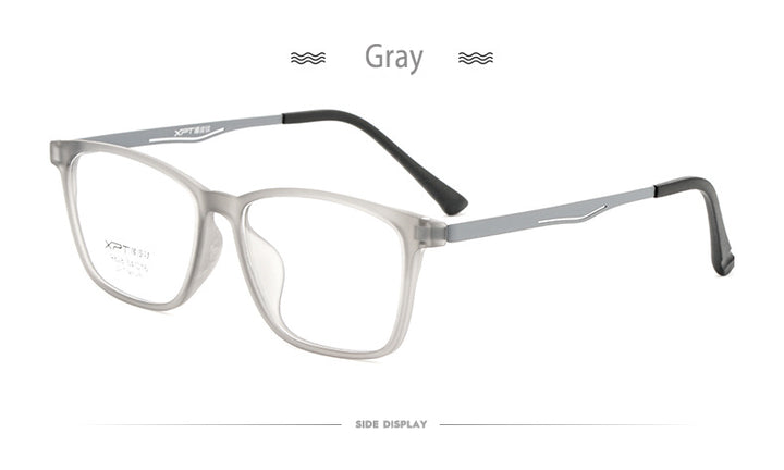 Hotony Unisex Full Rim Square TR 90 Resin B Titanium Frame Eyeglasses 9828 Full Rim Hotony