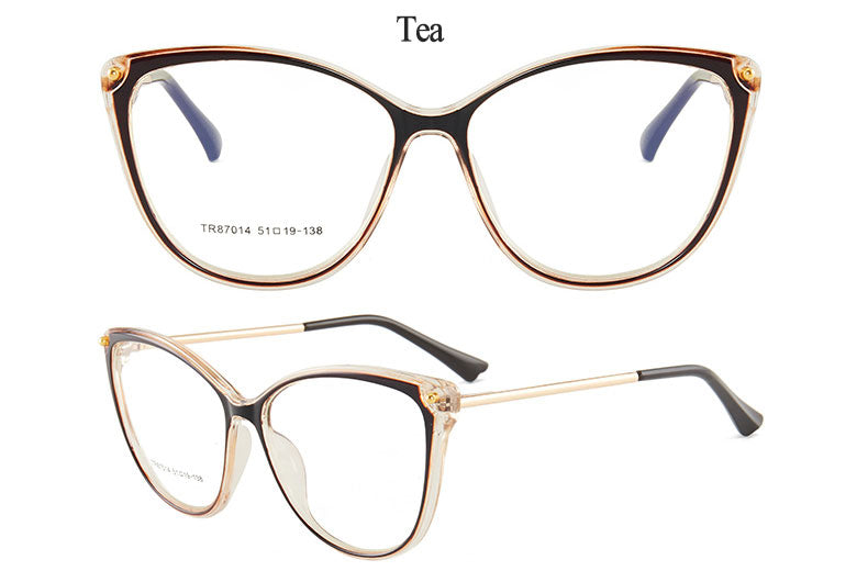 Hotony Women's Full Rim TR 90 Resin Cat Eye Frame Eyeglasses 7014 Full Rim Hotony