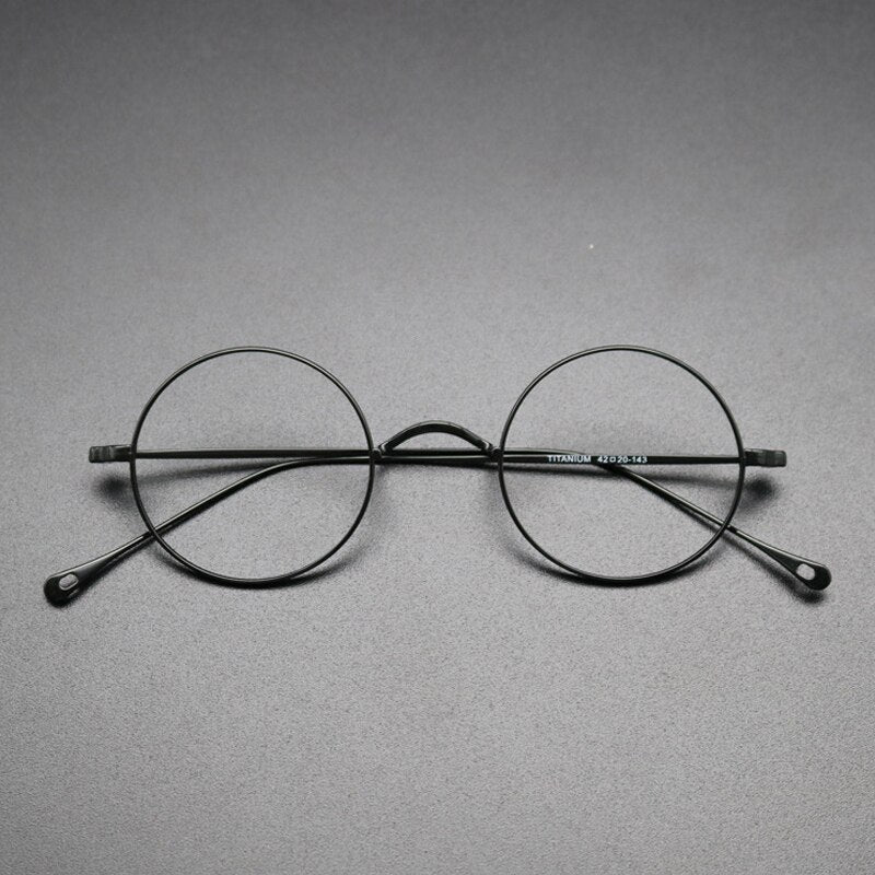 Gatenac Unisex Full Rim Round Titanium Frame Eyeglasses Gxyj573 Full Rim Gatenac Black