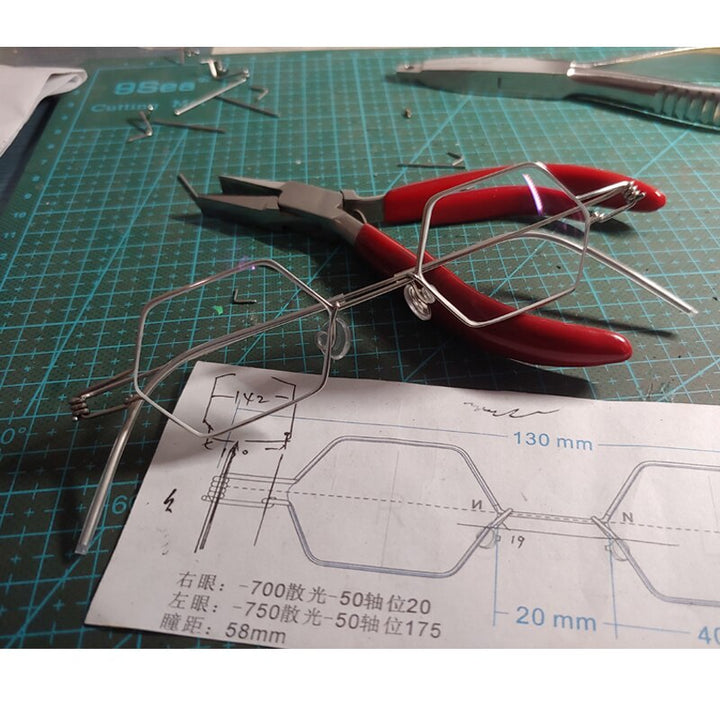 Yujo Handcrafted Unisex Polygonal Stainless Steel Eyeglasses Y002 Full Rim Yujo