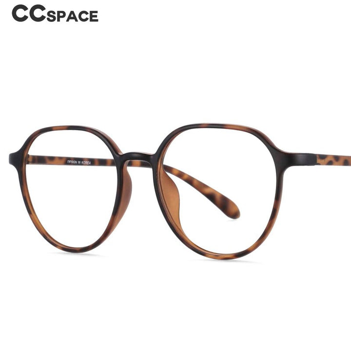 CCspace Unisex Full Rim Round Square Tr 90 Titanium Frame Eyeglasses 53937 Full Rim CCspace