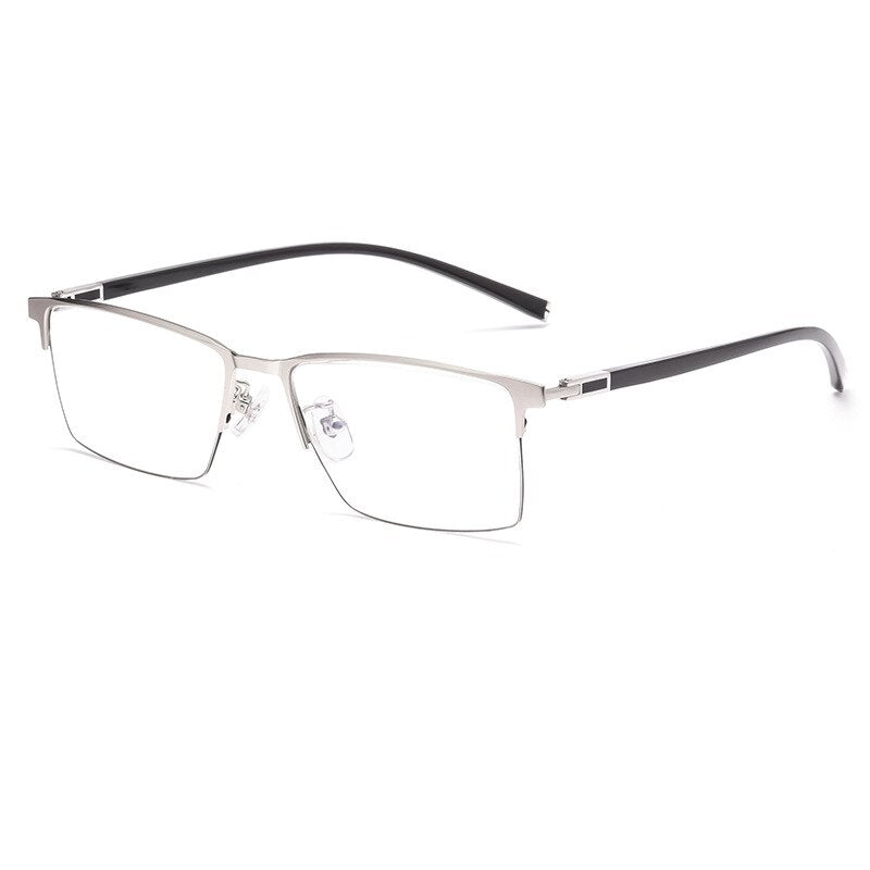 Yimaruili Men's Full Rim Titanium Alloy Frame Eyeglasses  P9832 Full Rim Yimaruili Eyeglasses Silver