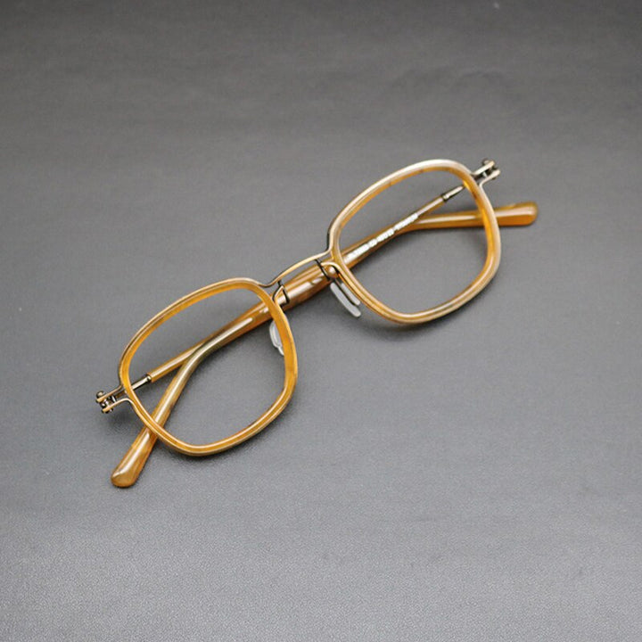 Gatenac Unisex Full Rim Round Titanium Acetate Frame Eyeglasses Gxyj667 Full Rim Gatenac