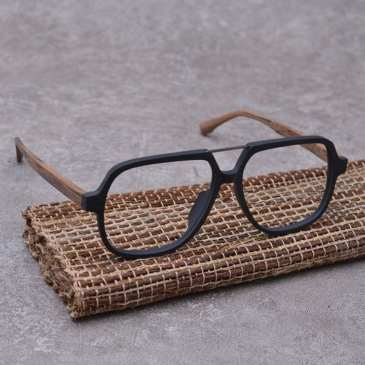 Hdcrafter Unisex Full Rim Eyeglasses Wooden Oversized Ps8210 Full Rim Hdcrafter Eyeglasses