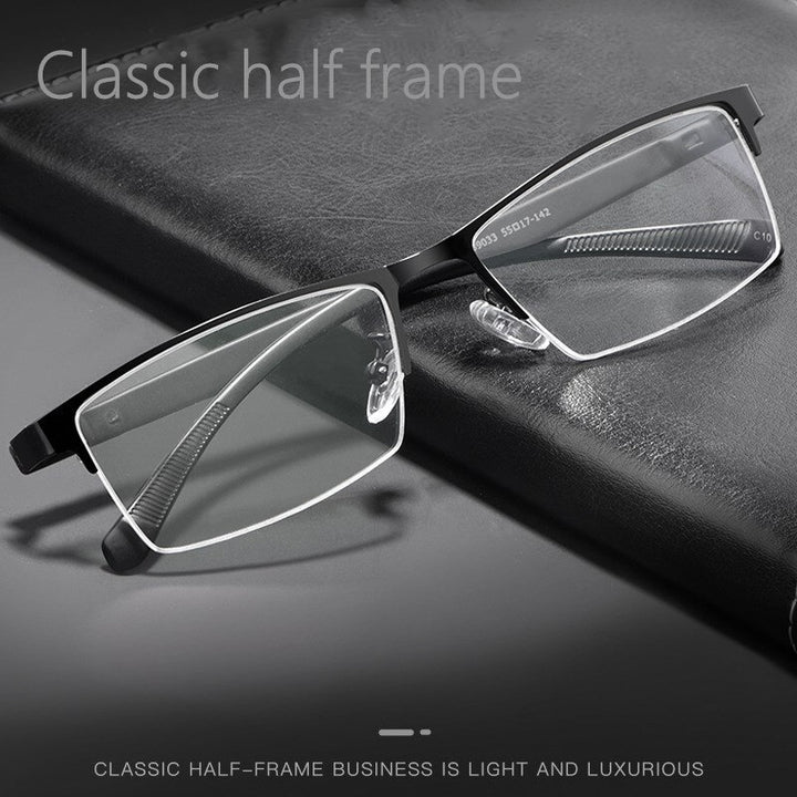 Yimaruili Men's Semi Rim Alloy Frame Eyeglasses 89033 Semi Rim Yimaruili Eyeglasses
